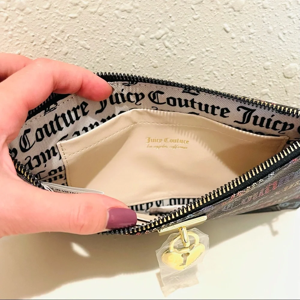 Juicy Couture Rainbow Multicolored Logo Wristlet OS NWT